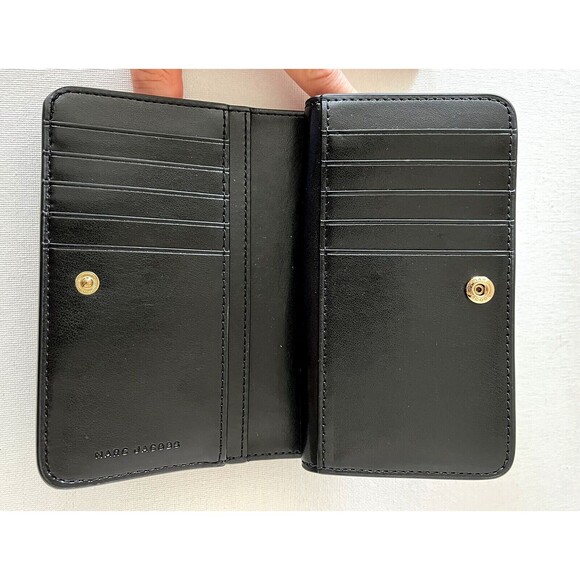 New Marc Jacobs Medium Compact Bifold Wallet Black - Picture 3 of 7